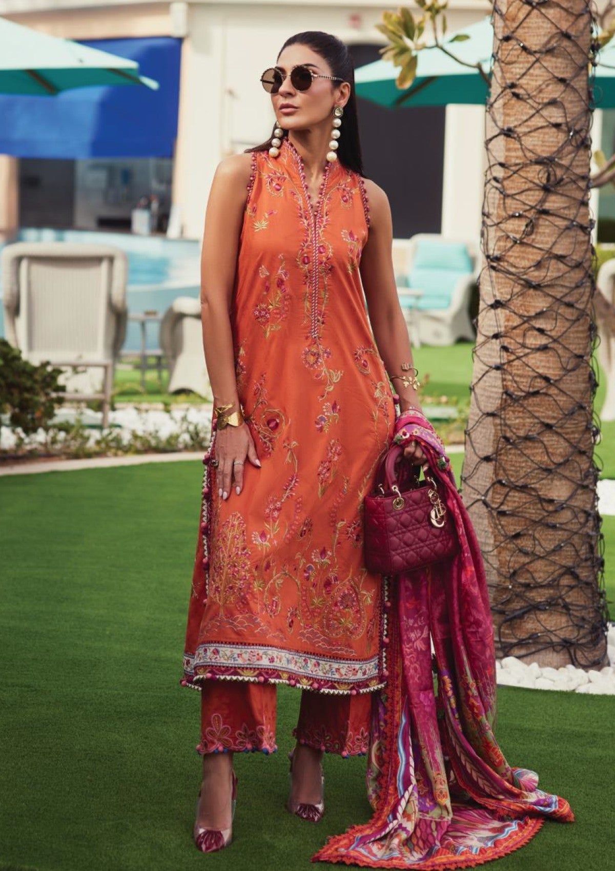 Farah Talib Aziz - Luxury Unstitched - FTA5601 - Rita Rust