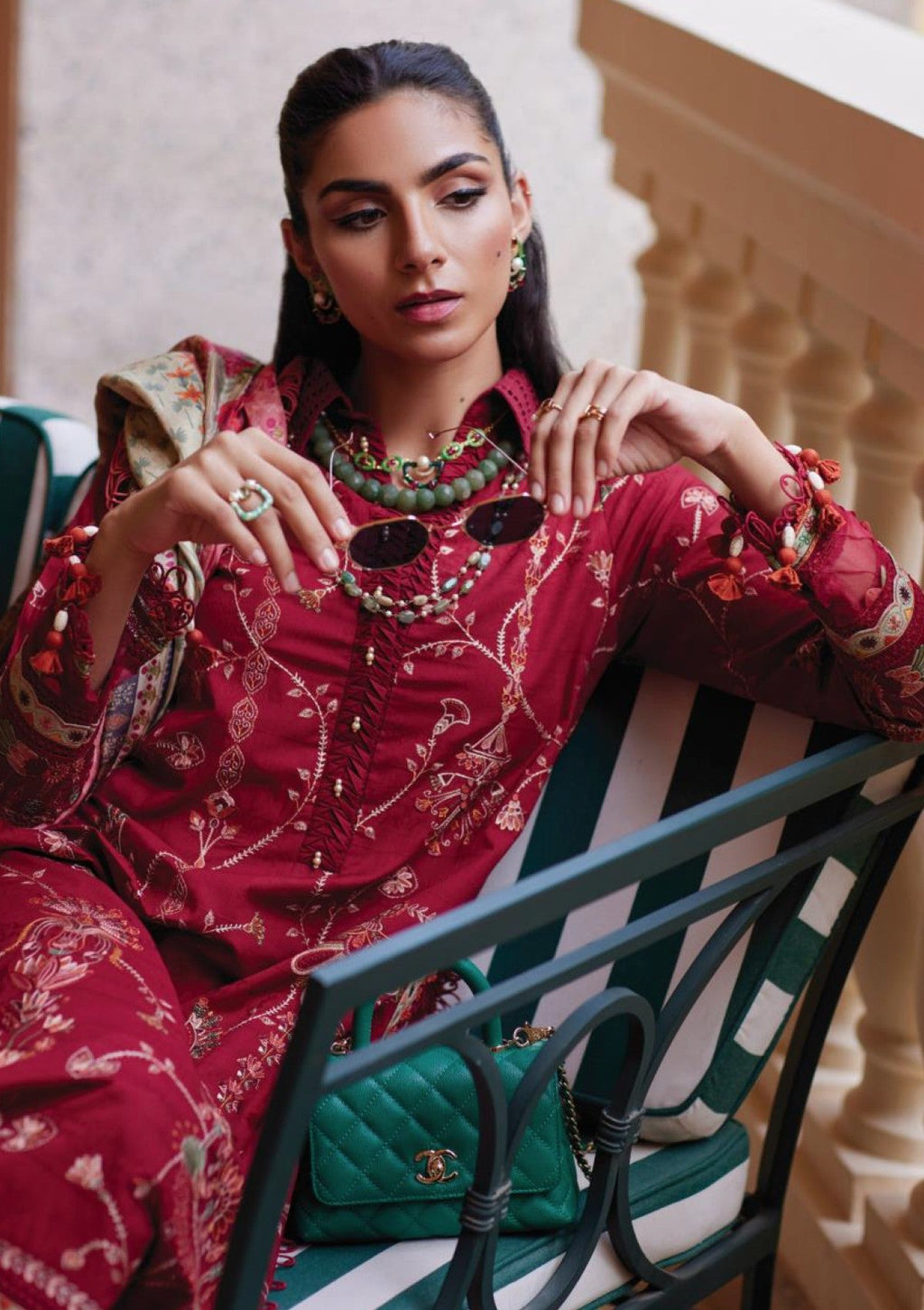 Farah Talib Aziz - Luxury Unstitched - FTA5610 - Rosemary Red