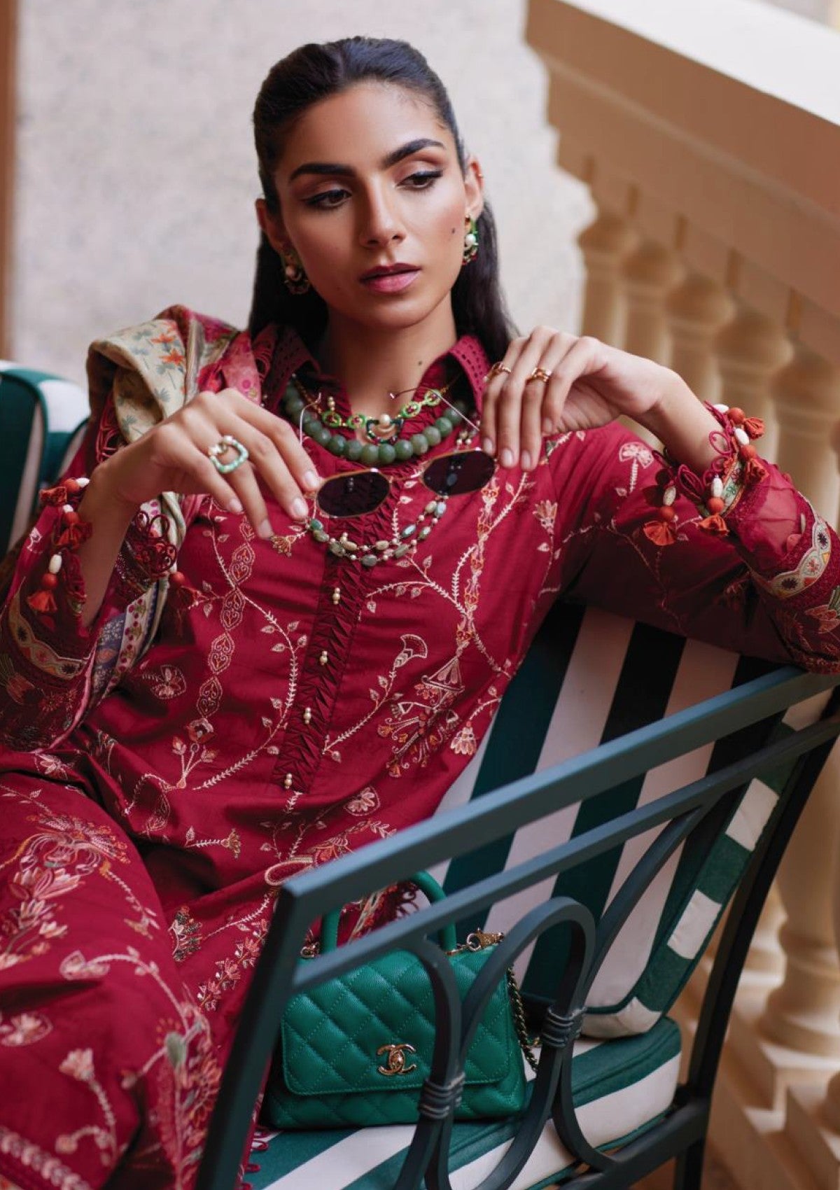 Farah Talib Aziz - Luxury Unstitched - FTA5610 - Rosemary Red