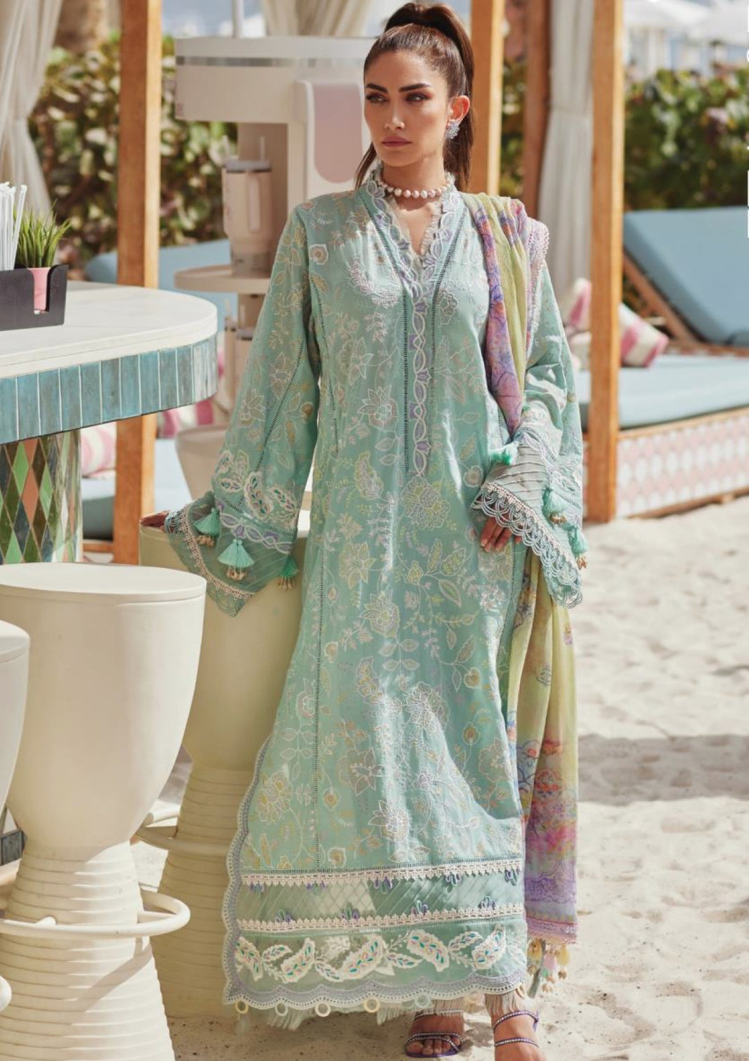 Farah Talib Aziz - Luxury Unstitched - FTA5607 - Alice Aqua