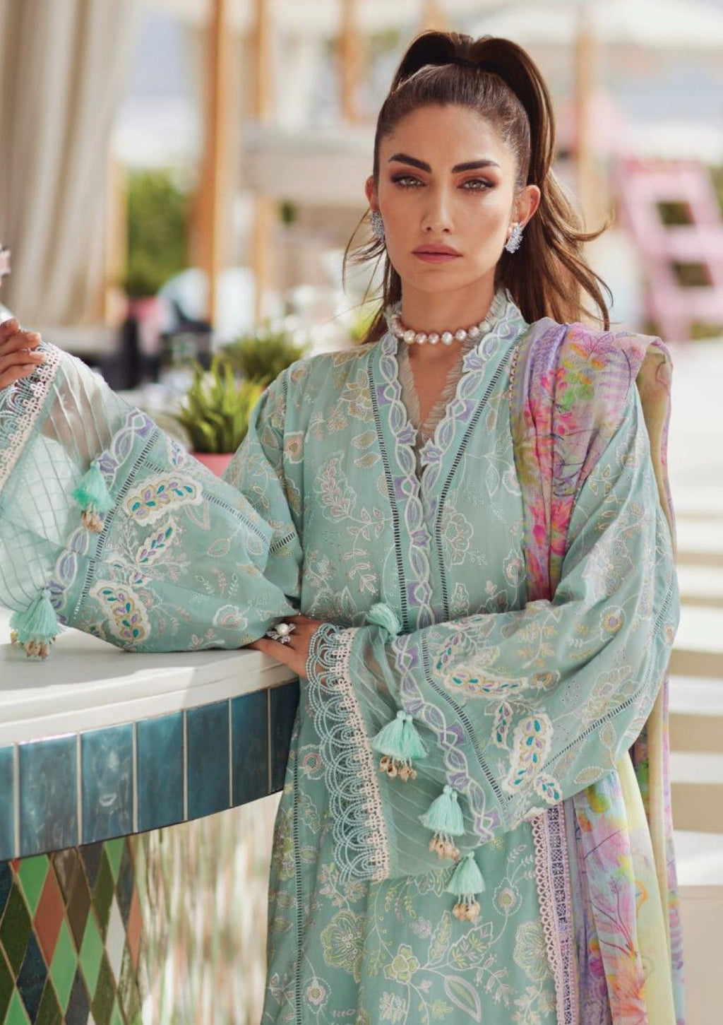 Farah Talib Aziz - Luxury Unstitched - FTA5607 - Alice Aqua