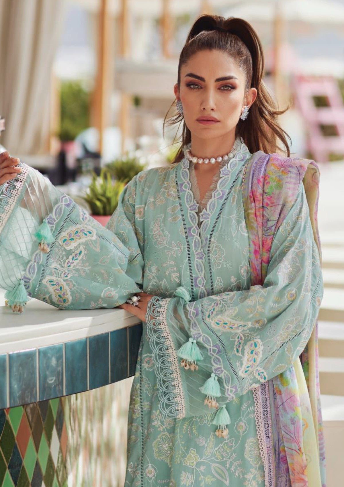 Farah Talib Aziz - Luxury Unstitched - FTA5607 - Alice Aqua