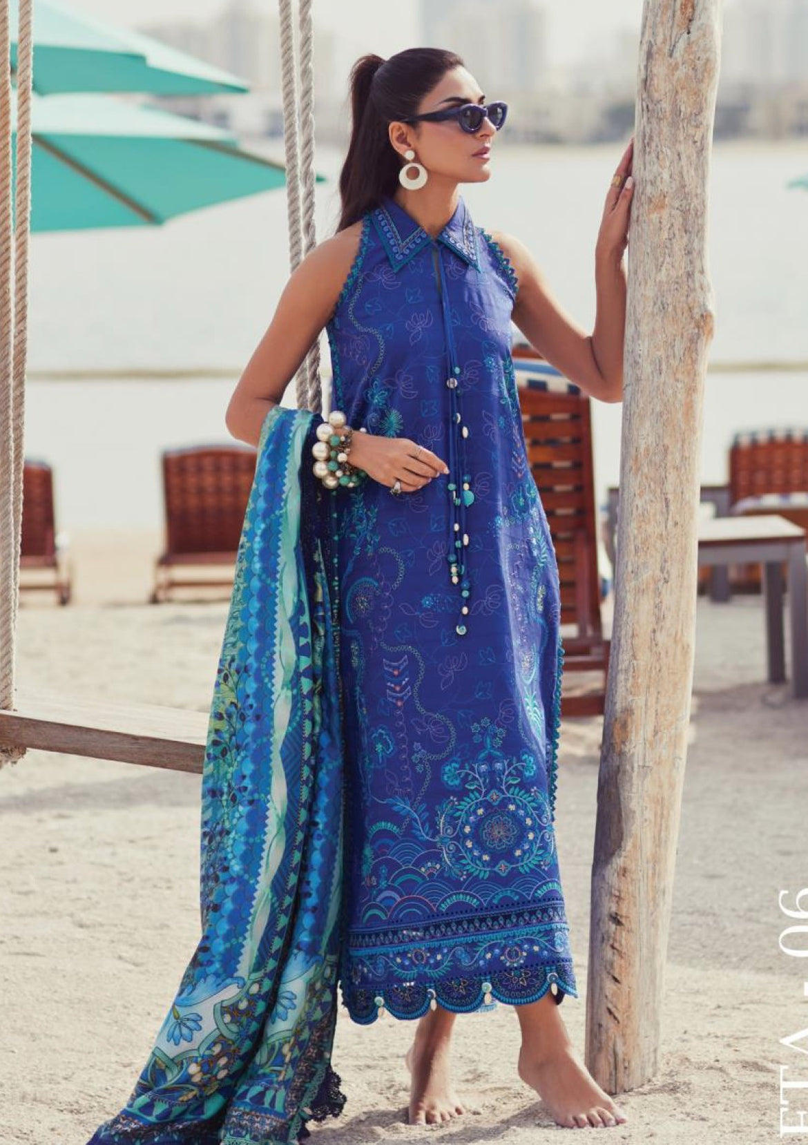 Farah Talib Aziz - Luxury Unstitched - FTA5606 - Beryl Deep Blue