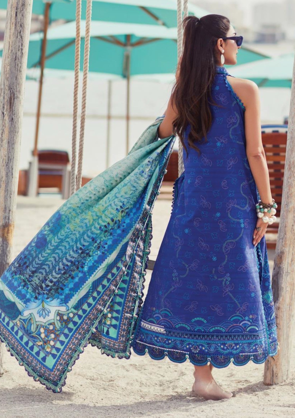 Farah Talib Aziz - Luxury Unstitched - FTA5606 - Beryl Deep Blue